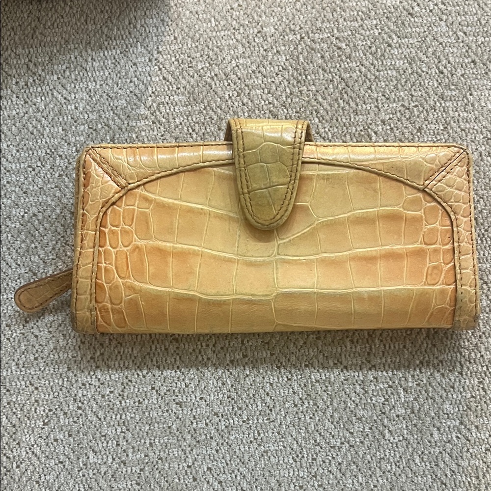 Brahim Italy Vintage Leather crocdile Wallet For Women Made In Italy